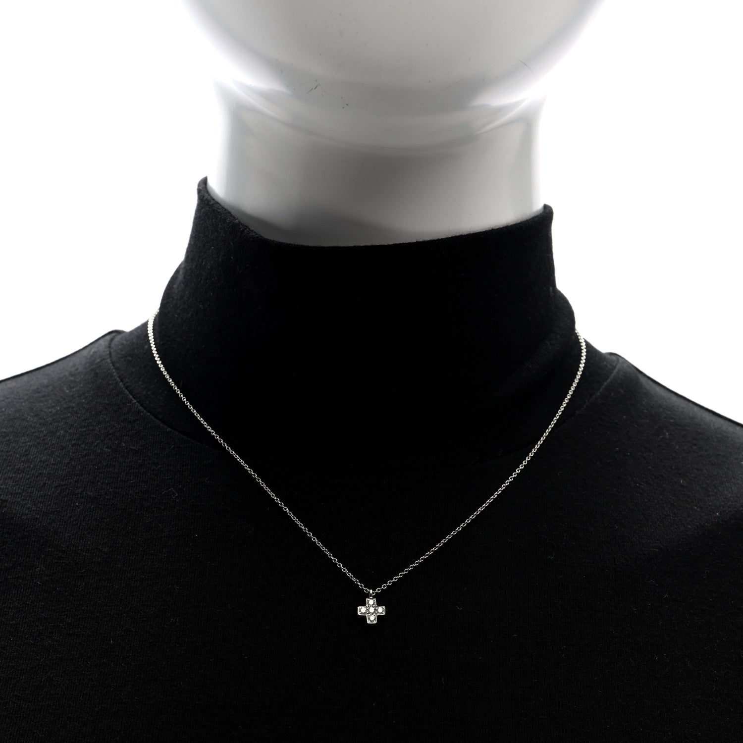 Tiffany Platinum Diamond Cruciform Cross Pendant Necklace 2 of 4