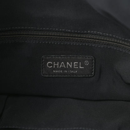 Chanel Metallic Calfskin Quilted Large Chain Me Hobo Dark Grey 6 of 11