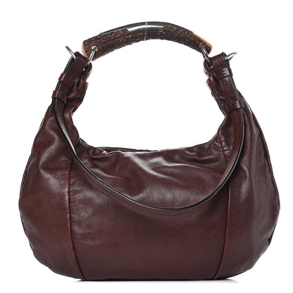 Saint Laurent Sheepskin Mombasa Horn Hobo Brown 1 of 12