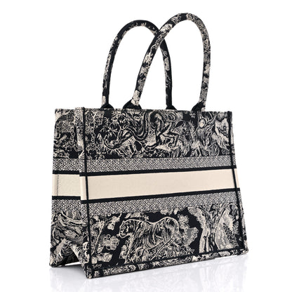 Christian Dior Canvas Embroidered Medium Dioriviera Toile De Jouy Reverse Book Tote Blue 3 of 12