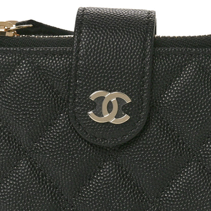 Chanel Caviar Quilted Compact Zipped Pocket Wallet Black 8 of 9