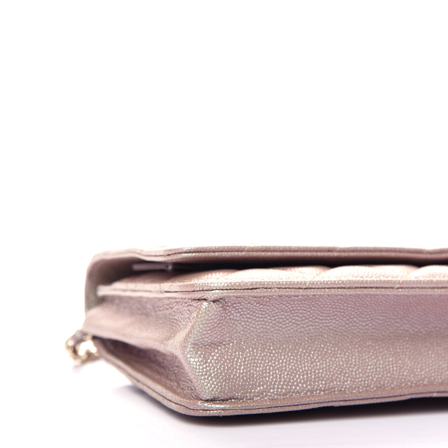 Chanel Iridescent Caviar Quilted Wallet On Chain WOC Beige 10 of 12