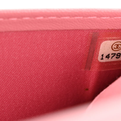 Chanel Lambskin Camellia Embossed Zip Around Organizer Wallet Pink 8 of 22