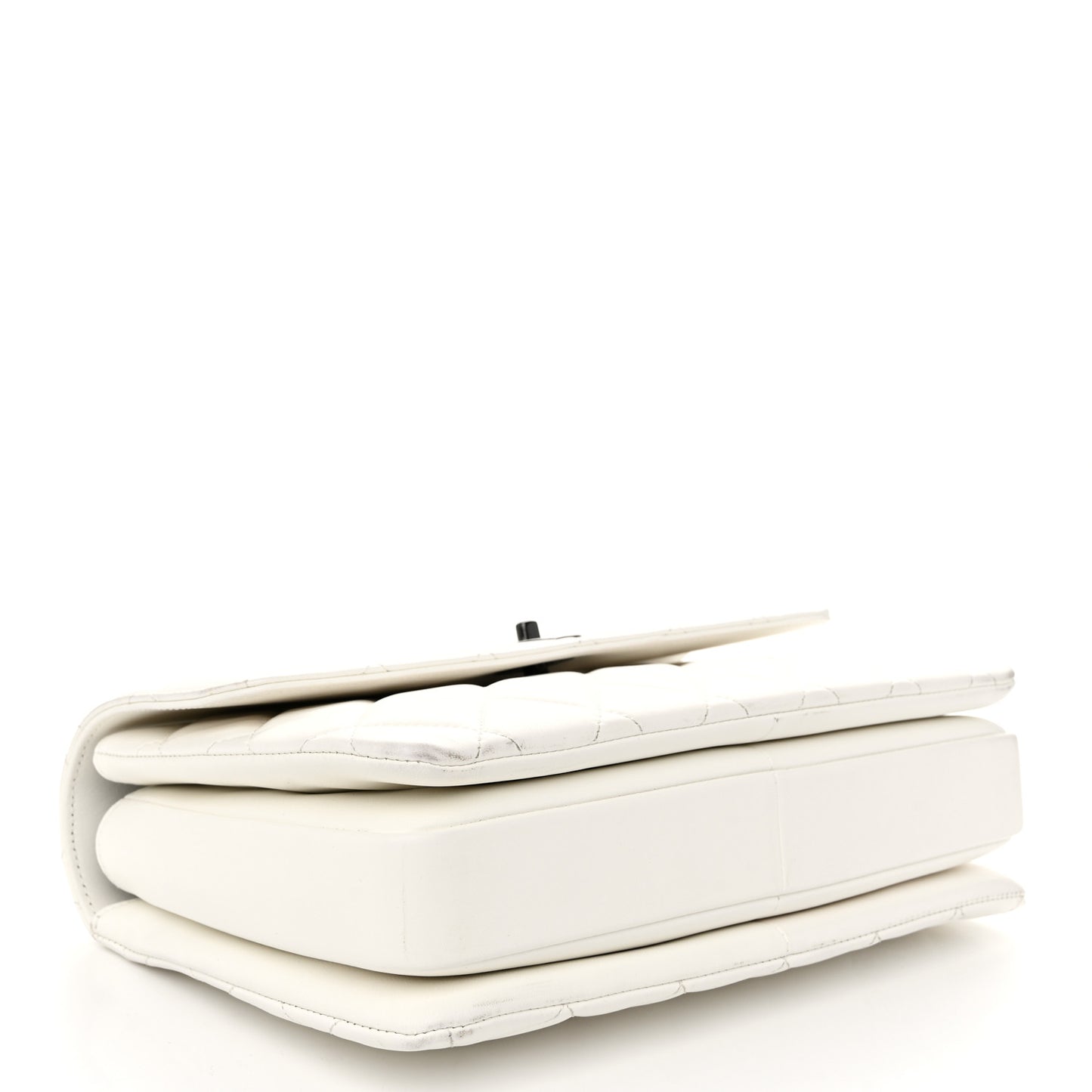 Lambskin Quilted Medium Trendy CC Flap Dual Handle Bag White