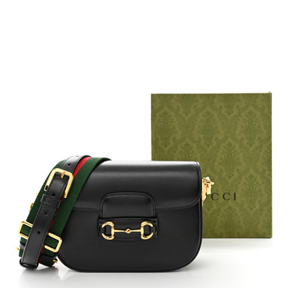 Gucci Azalea Calfskin Web Mini Horsebit 1955 Shoulder Bag Black 12 of 12