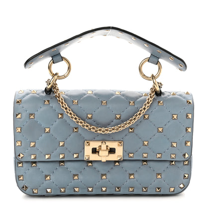 Valentino Garavani Nappa Small Rockstud Spike Shoulder Bag Aqua 1 of 10