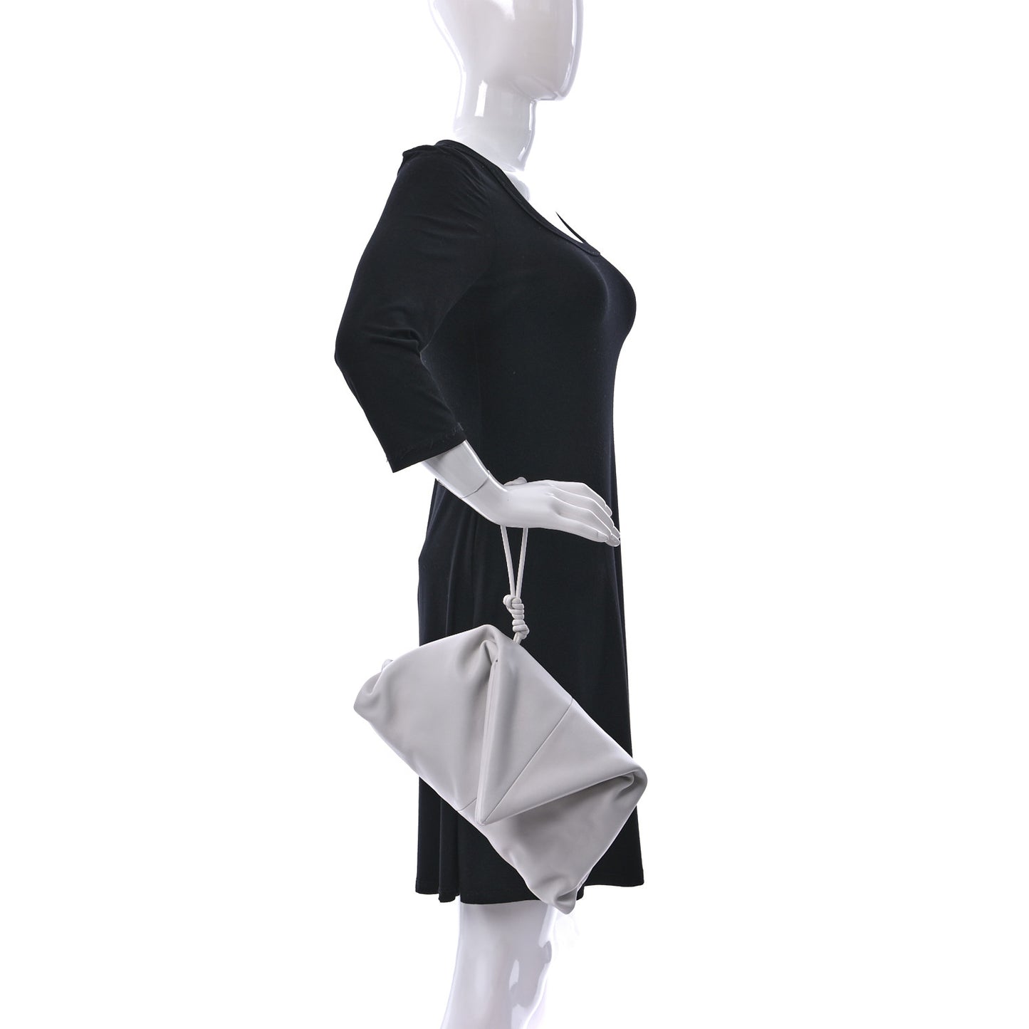 Lambskin BV Trine Clutch Bianco