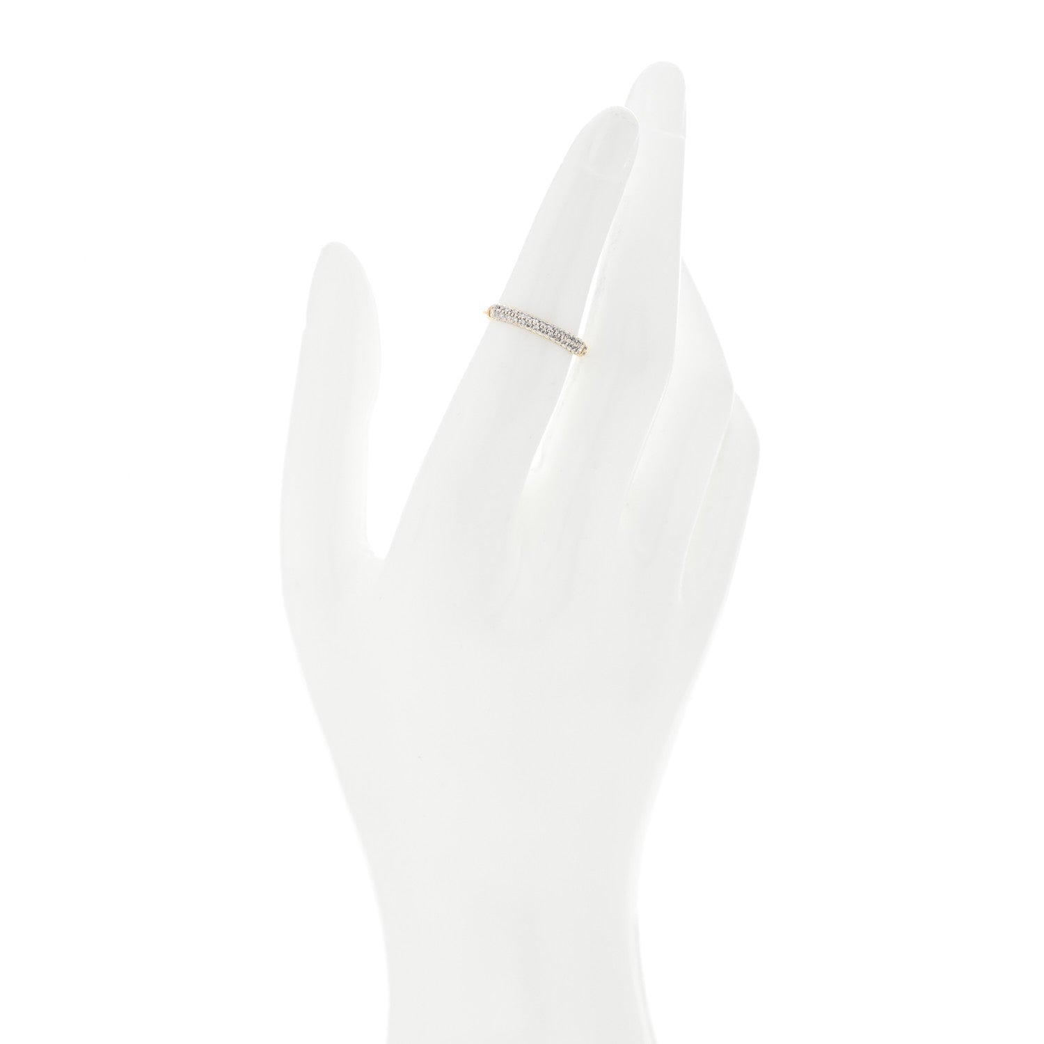 John Hardy 18K Yellow Gold Diamond Bamboo Slim Band Ring 50 5.25 2 of 5