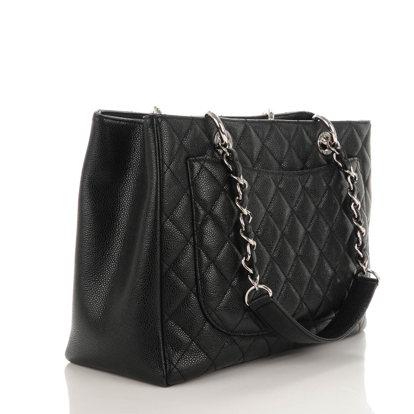Caviar Quilted Grand Shopping Tote GST Black