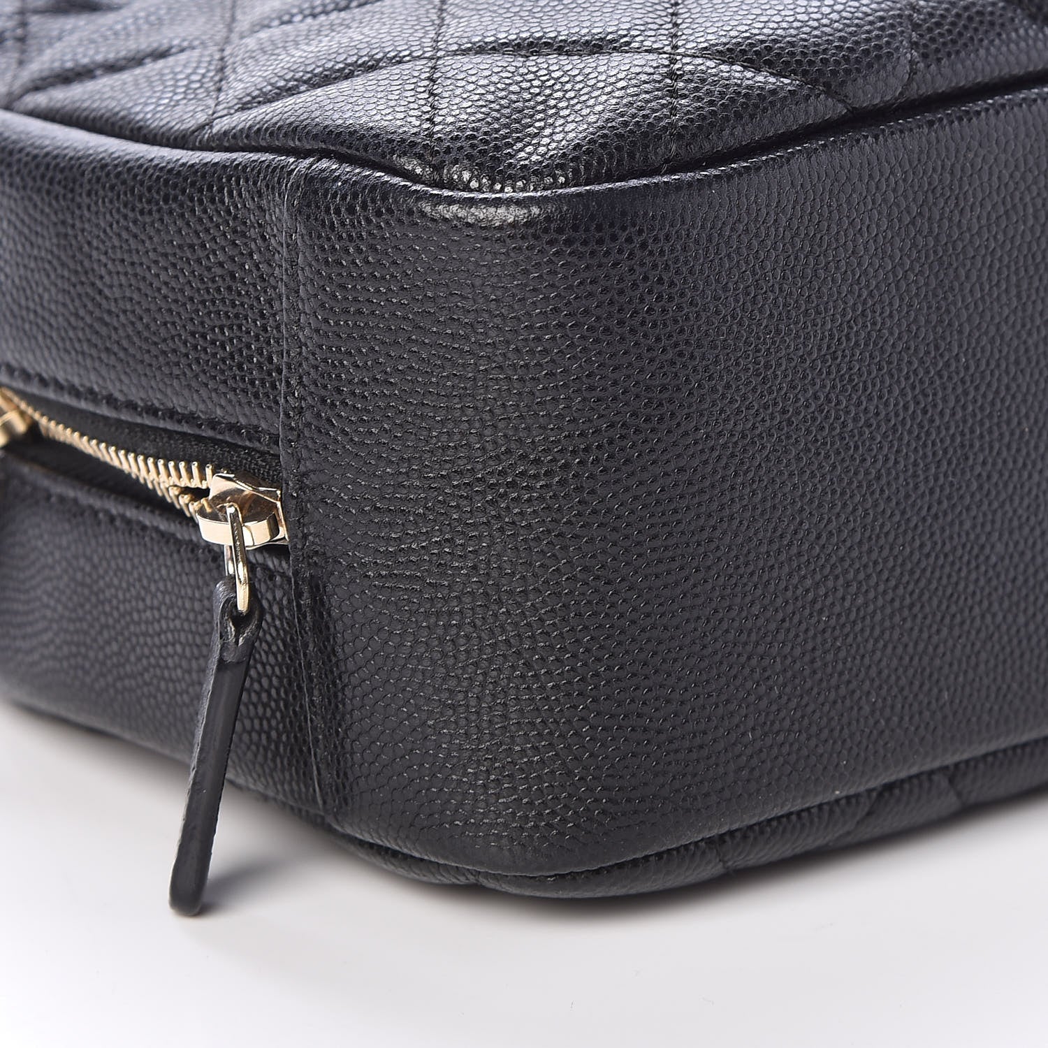 Chanel Caviar Quilted Curvy Pouch Cosmetic Case Black 8 of 9