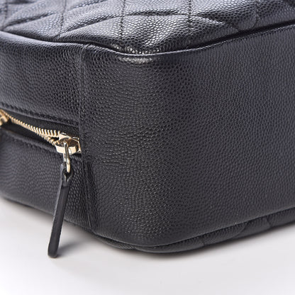 Chanel Caviar Quilted Curvy Pouch Cosmetic Case Black 8 of 9