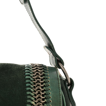 Christian Dior Suede Calfskin Medium Gaucho Double Saddle Green 12 of 18