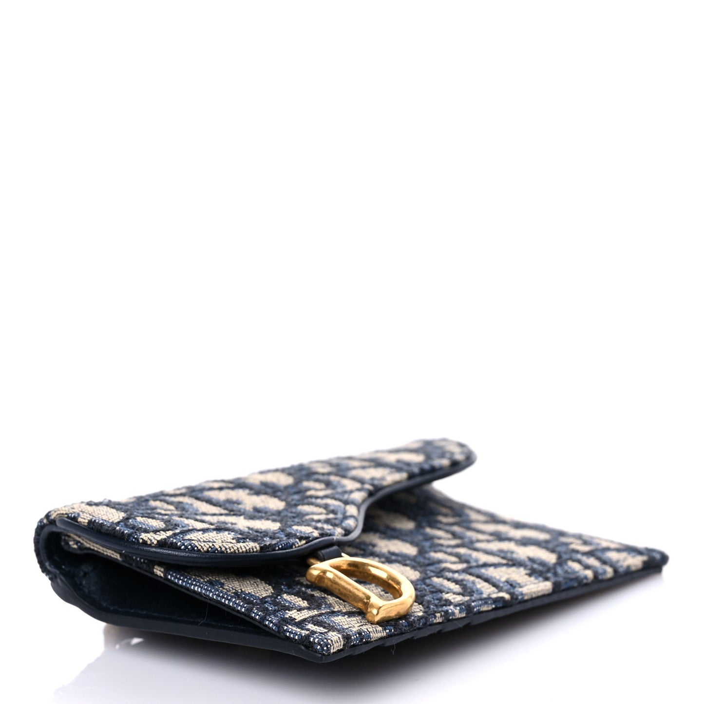 Oblique Saddle Cosmos Zipped Card Holder Blue