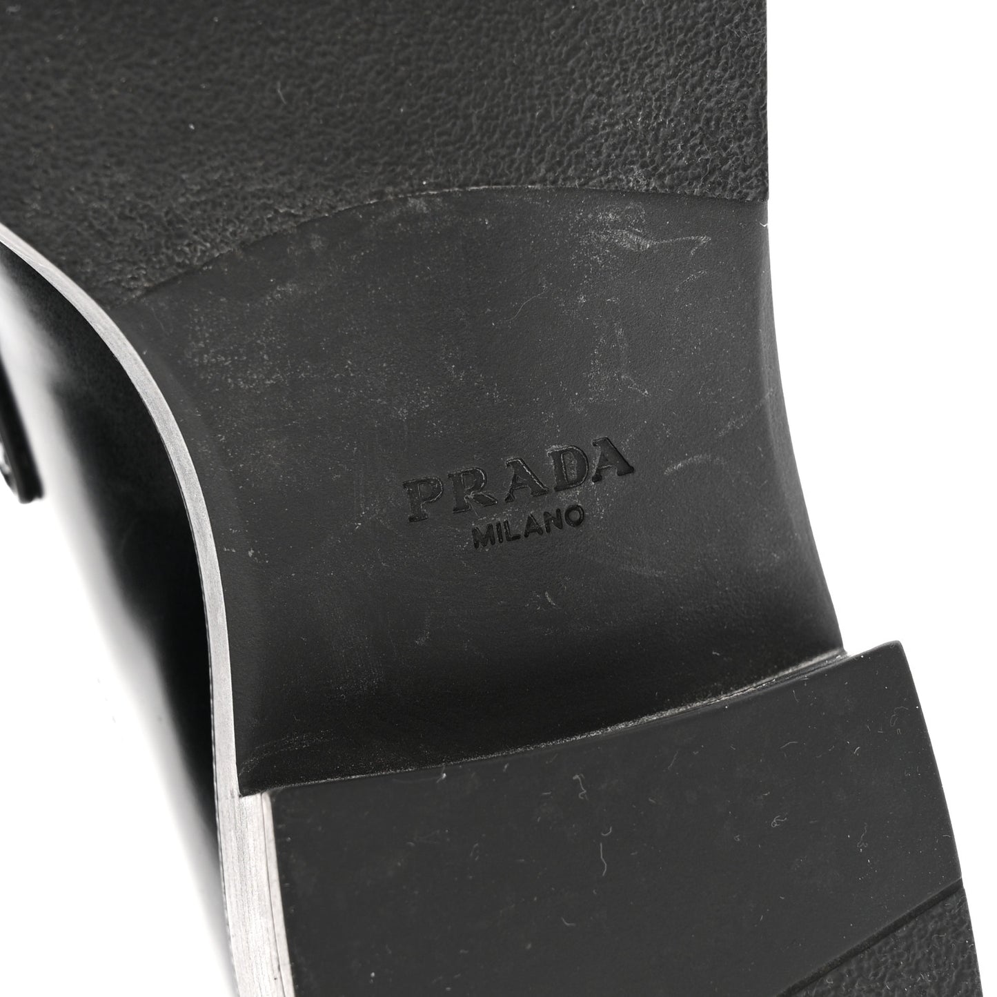 Spazzolato Metal Triangle Logo 50mm Loafers 37.5 Black