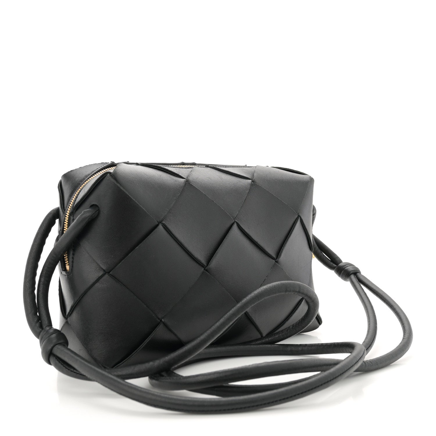 Bottega Veneta Lambskin Maxi Intrecciato Small Cassette Camera Bag Black 3 of 9