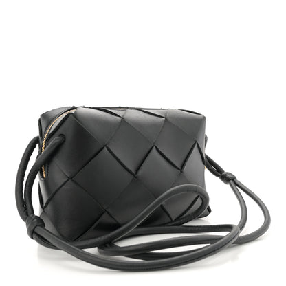Bottega Veneta Lambskin Maxi Intrecciato Small Cassette Camera Bag Black 3 of 9