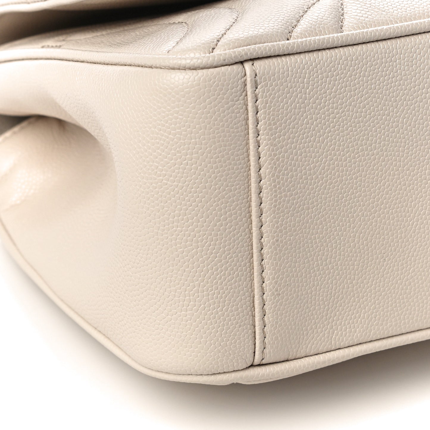 Calfskin Quilted Gancini Flap Bag Bone