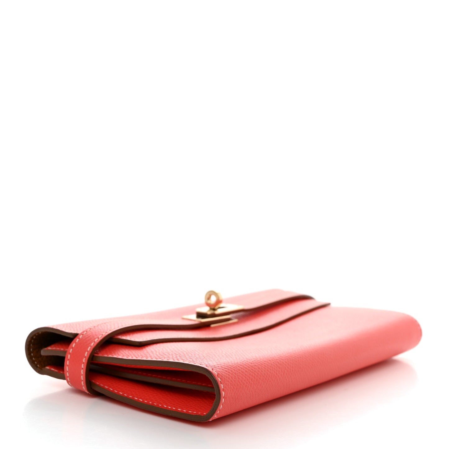 Epsom Verso Kelly Longue Wallet Rose Jaipur Gold