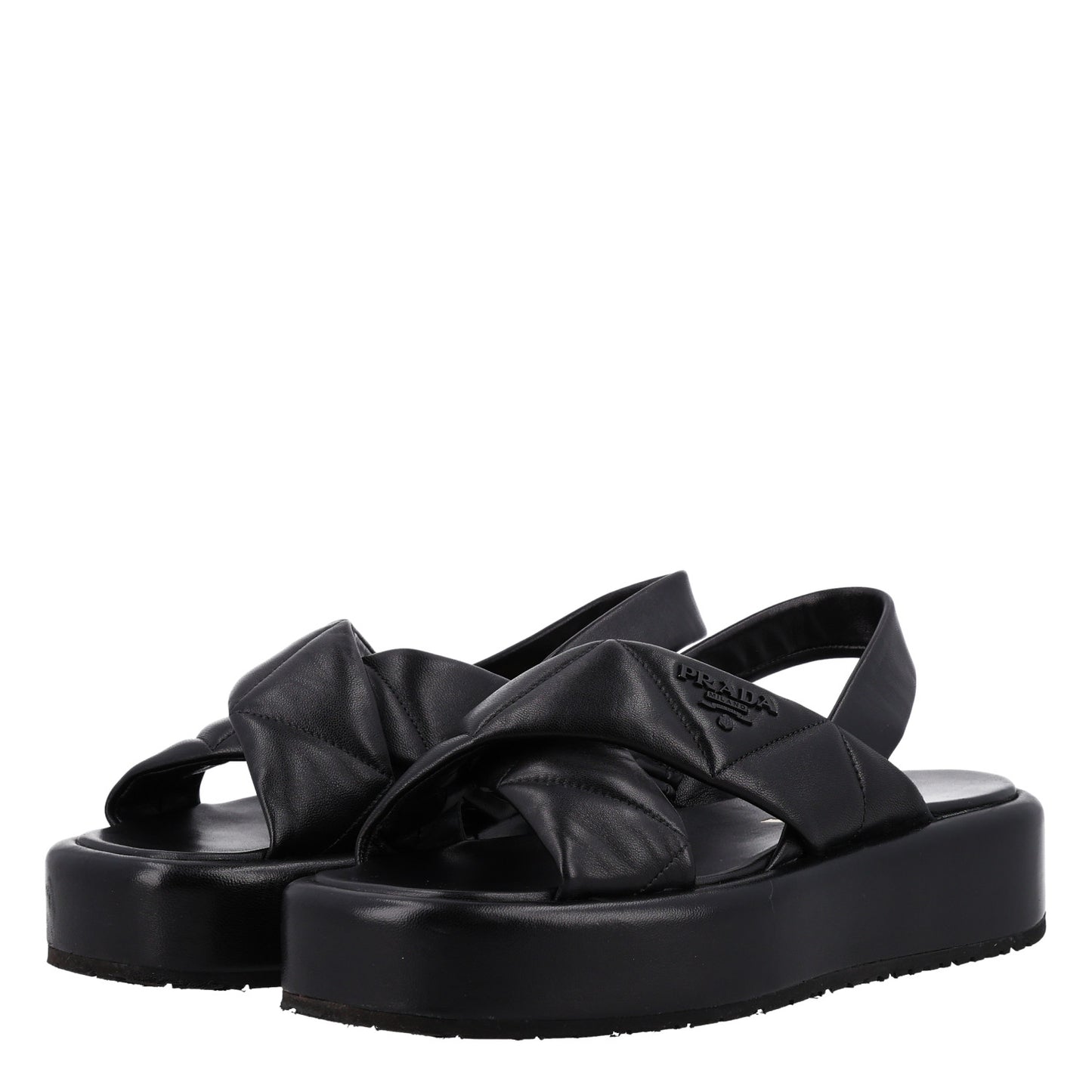 Nappa Padded Blow 20mm Slingback Sandals 36.5 Black