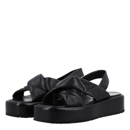 Prada Nappa Padded Blow 20mm Slingback Sandals 36.5 Black 4 of 10