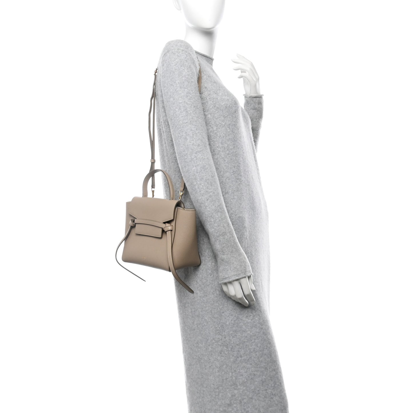 Grained Calfskin Nano Belt Bag Light Taupe