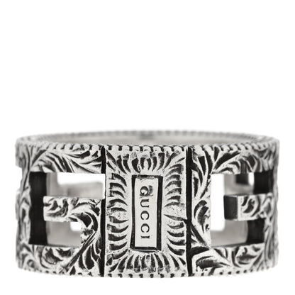 Gucci Sterling Silver Wide Square G Band Ring 56 7.5 3 of 4