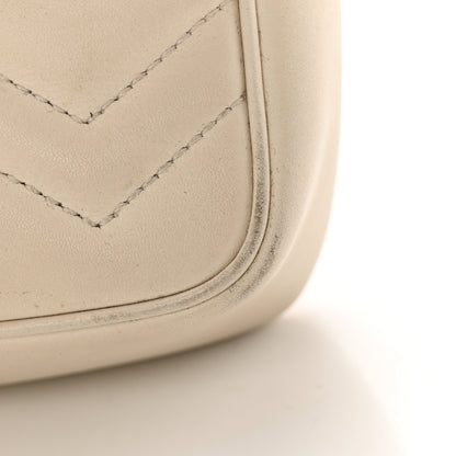 Gucci Calfskin Matelasse Super Mini GG Marmont Shoulder Bag White 17 of 23