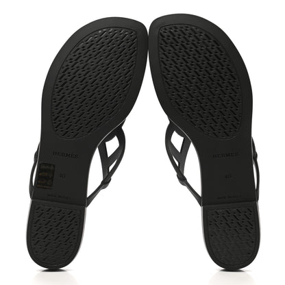 Hermes Rubber Womens Egerie Sandals 40 Black 6 of 8