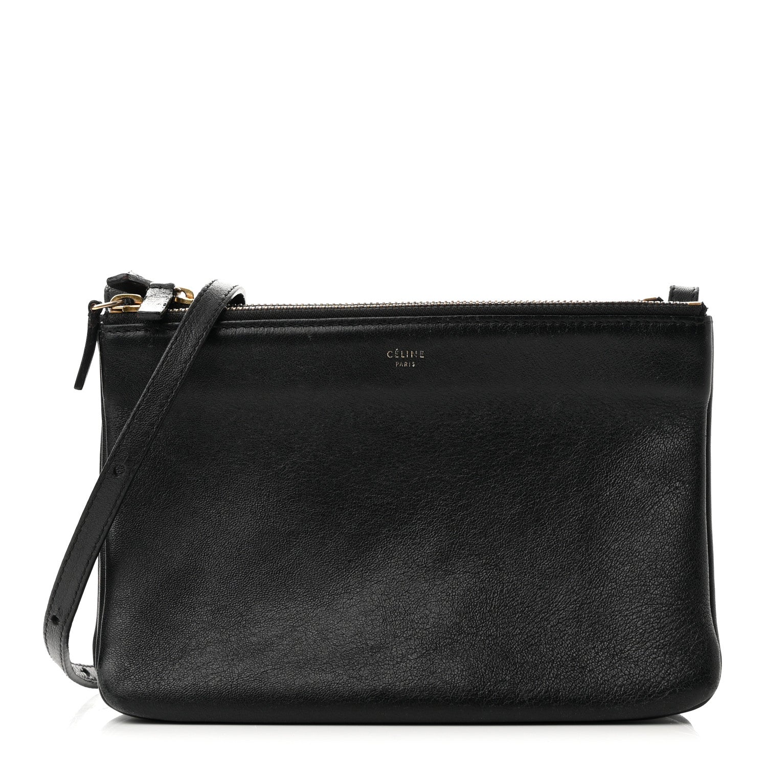Celine Lambskin Small Trio Crossbody Bag Black 1 of 16