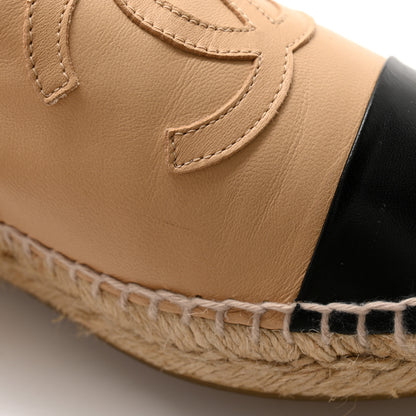 Chanel Lambskin CC Espadrilles 38 Beige Black 10 of 11