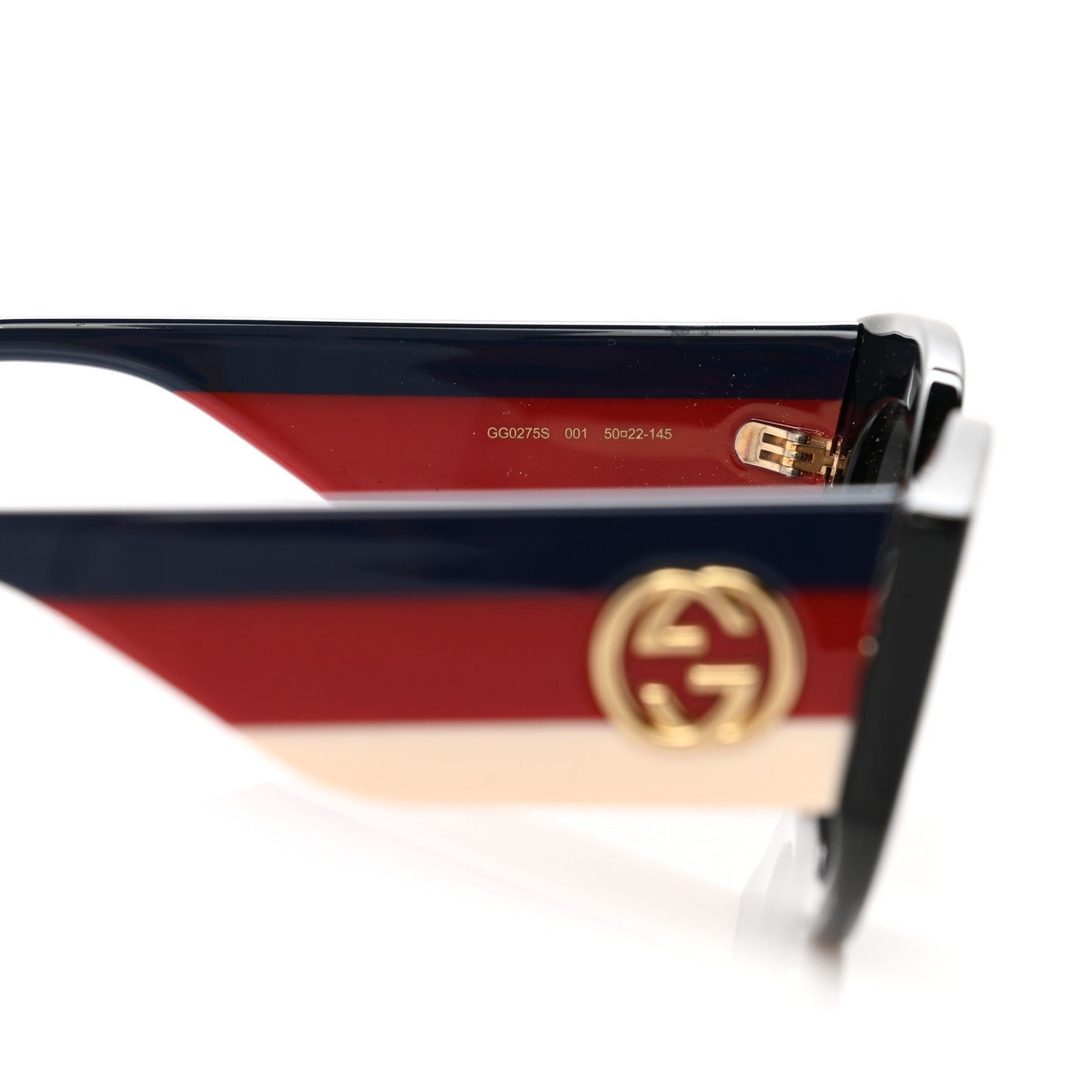Acetate Oversized Rectangle Frame Web Sunglasses GG 0275/S Black
