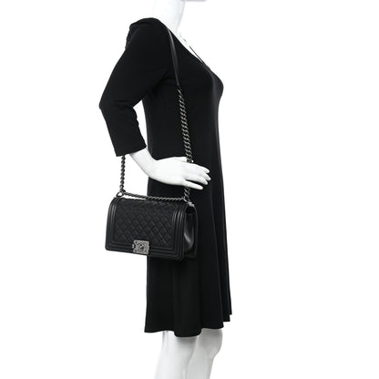Chanel Lambskin Quilted Medium Boy Flap Black 2 of 10