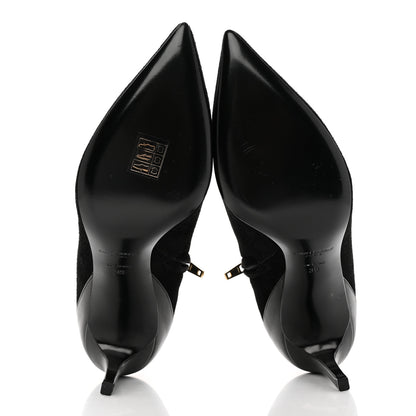 Saint Laurent Suede Calfskin Embellished Ankle Boots 39 Black 5 of 13