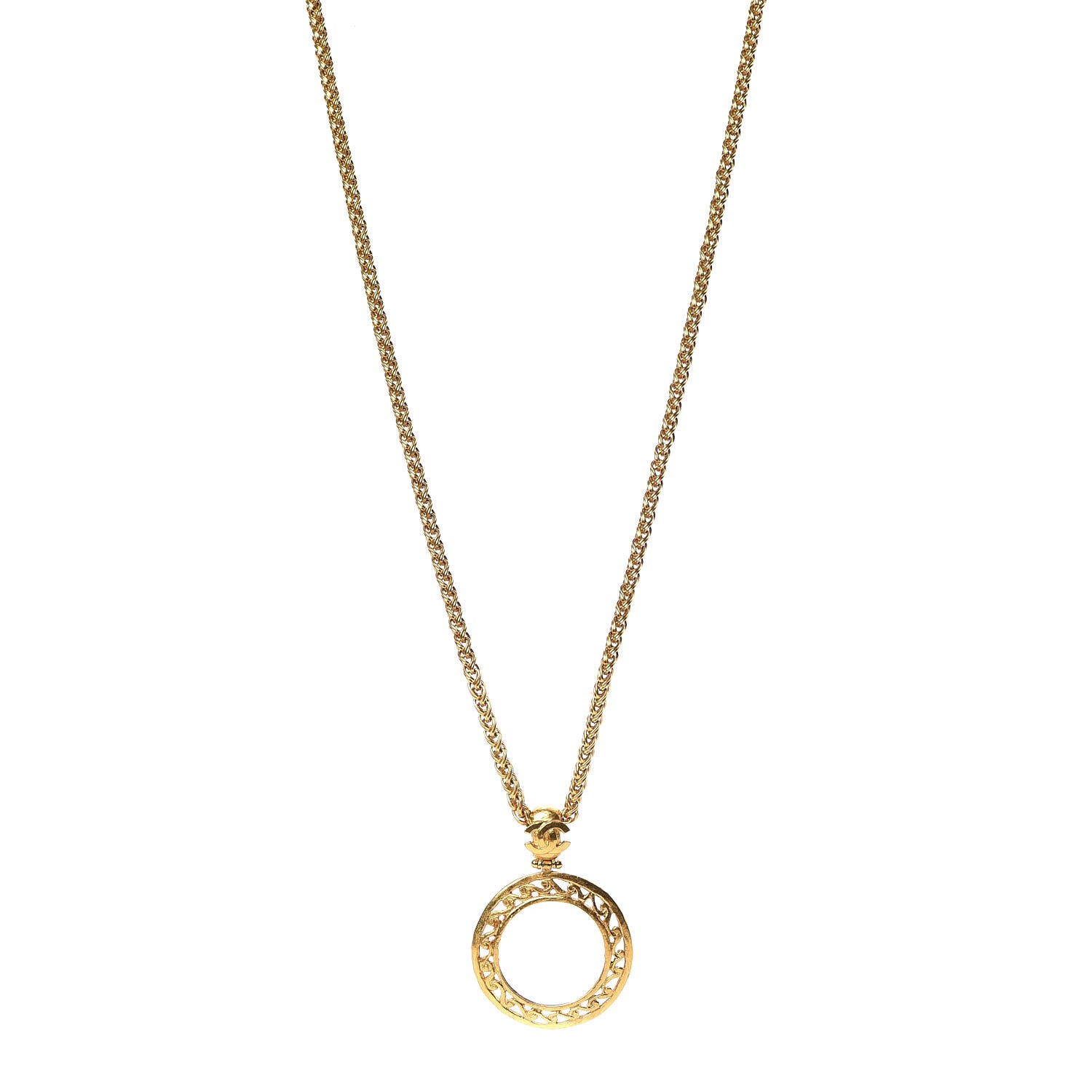 Chanel Loupe Magnifying Glass Necklace Gold 1 of 7