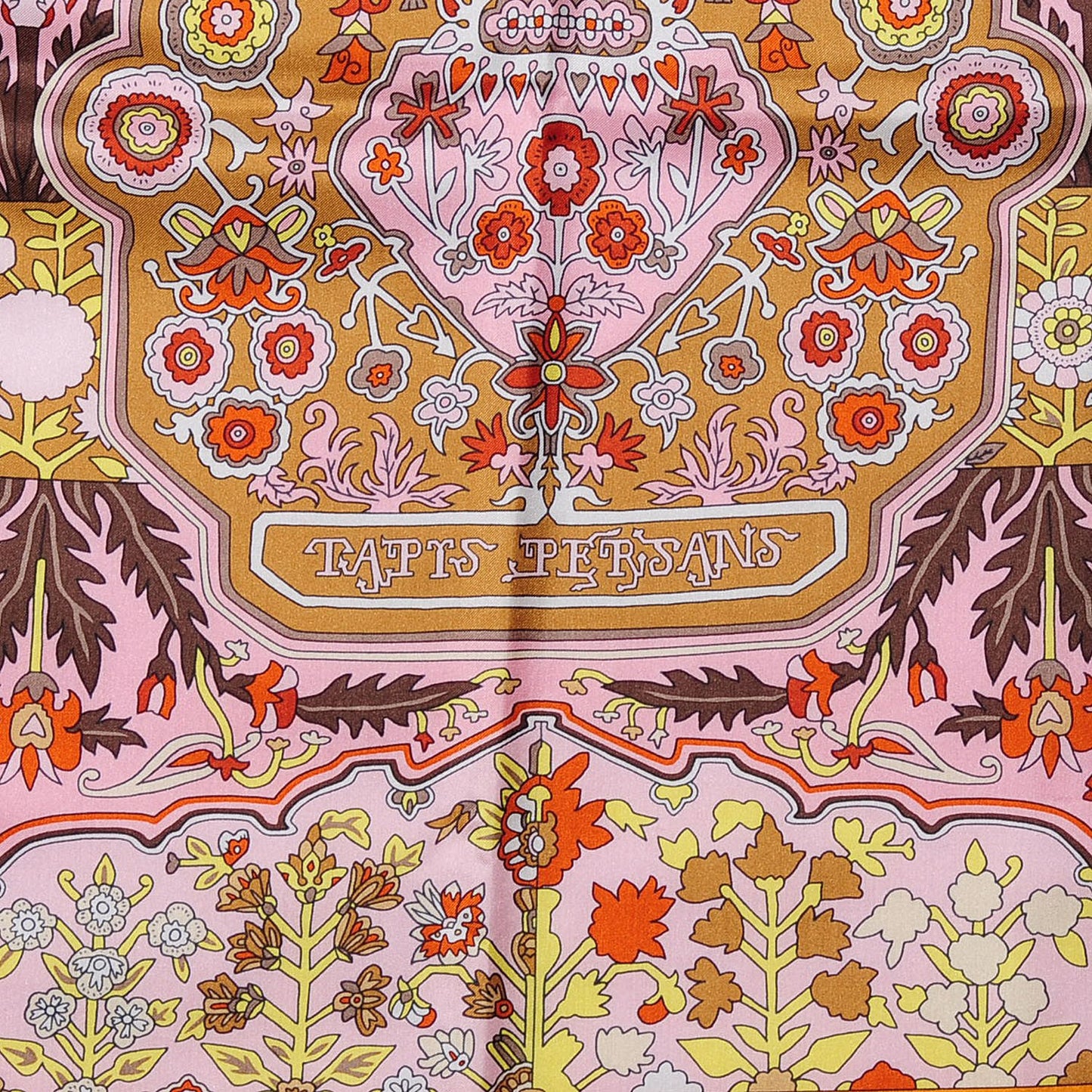 Twill Tapis Persans Scarf 140 Rose Soleil Beige