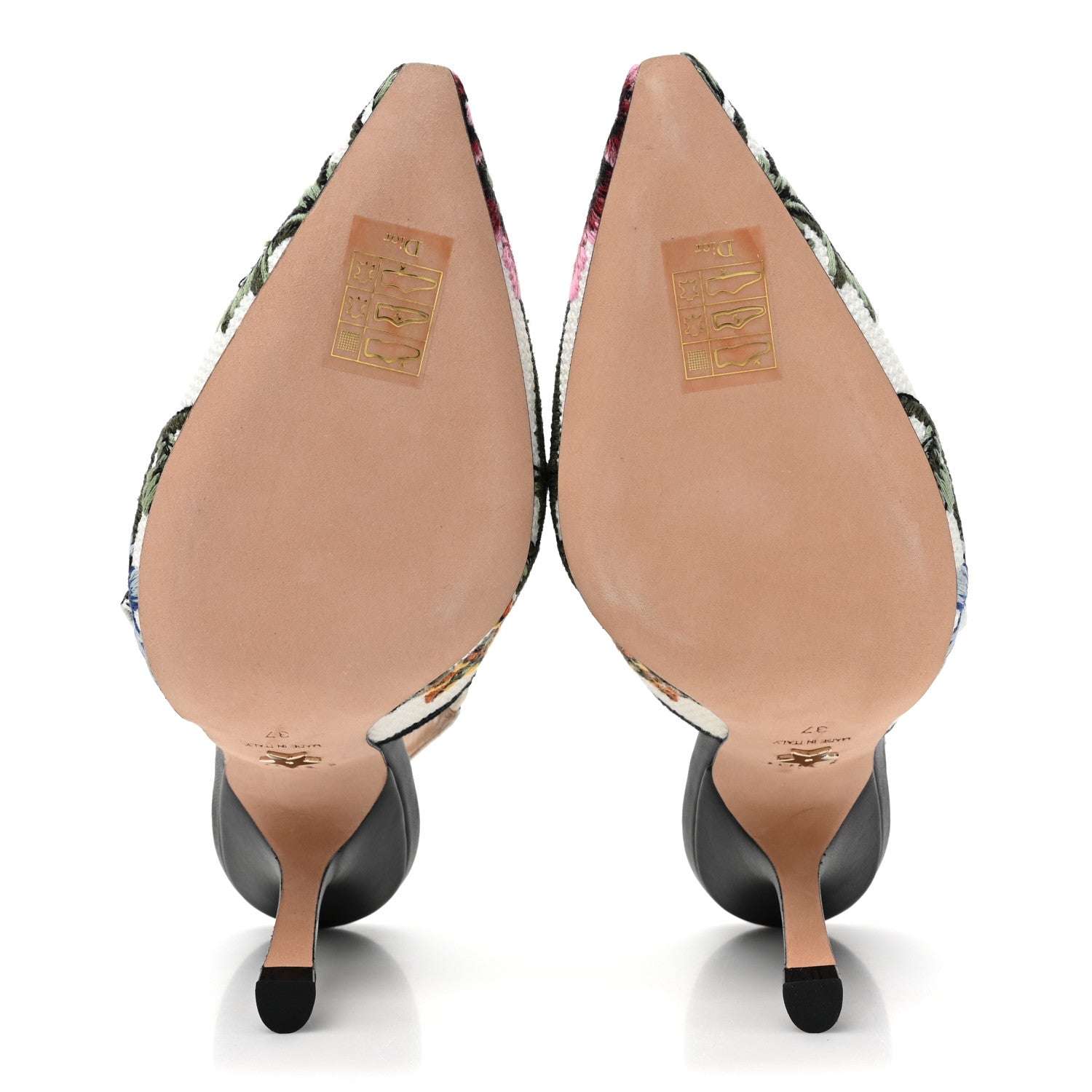Christian Dior Ribbon Petites Fleurs Embroidered J'Adior Slingback 100mm Pumps 37 Off White 5 of 9