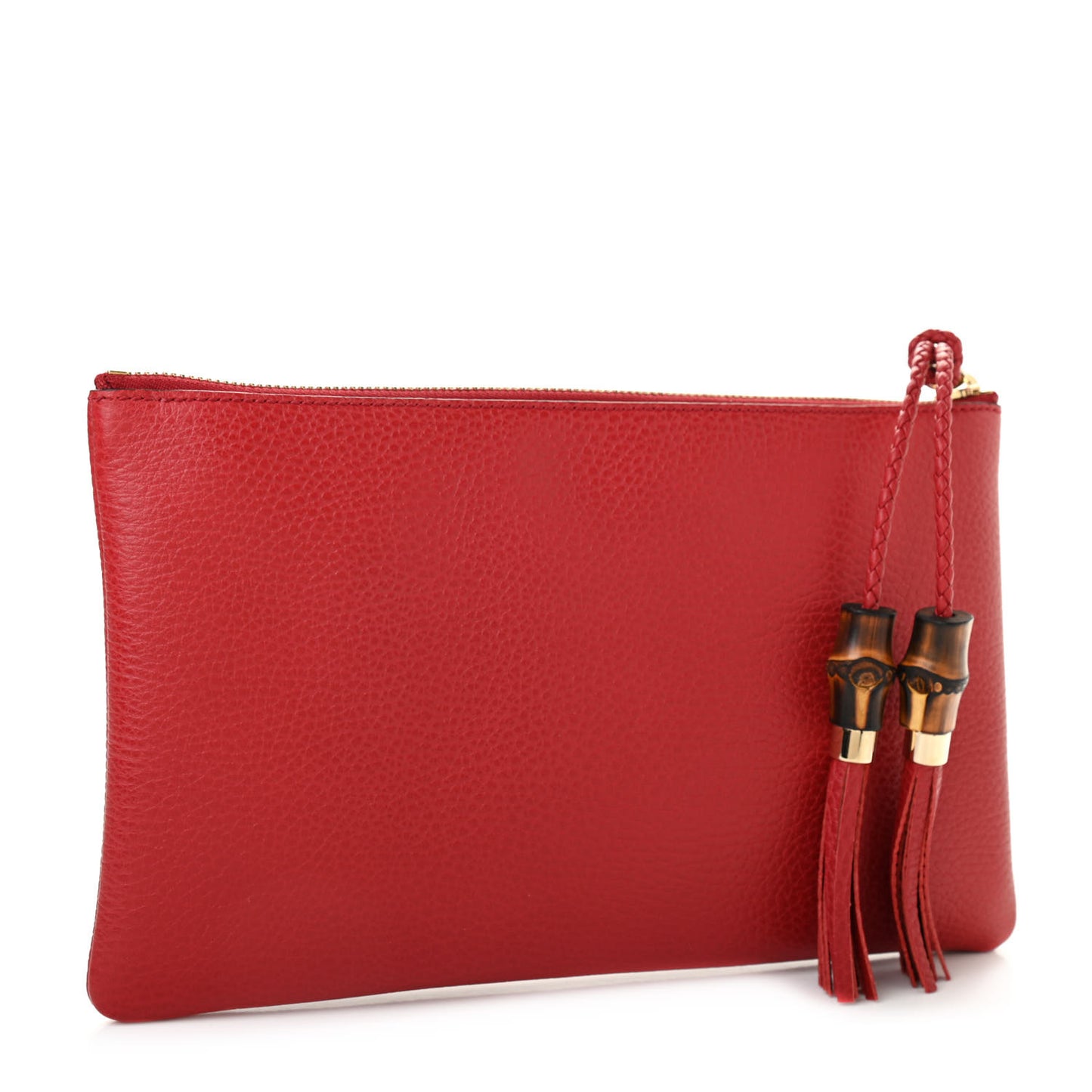 Calfskin Bamboo Clutch Red