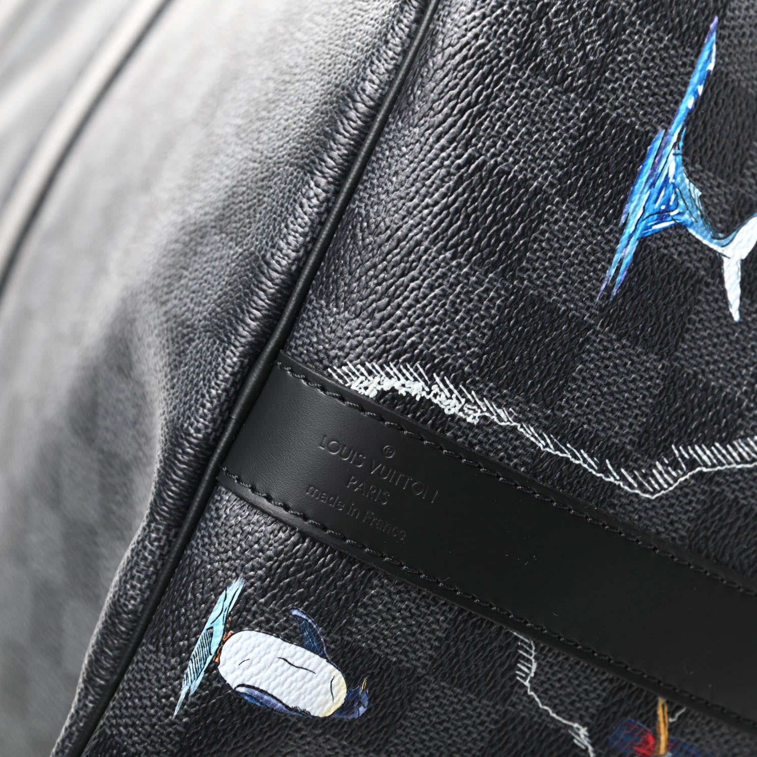 Louis Vuitton Damier Graphite World Map Keepall Bandouliere 50 5 of 7