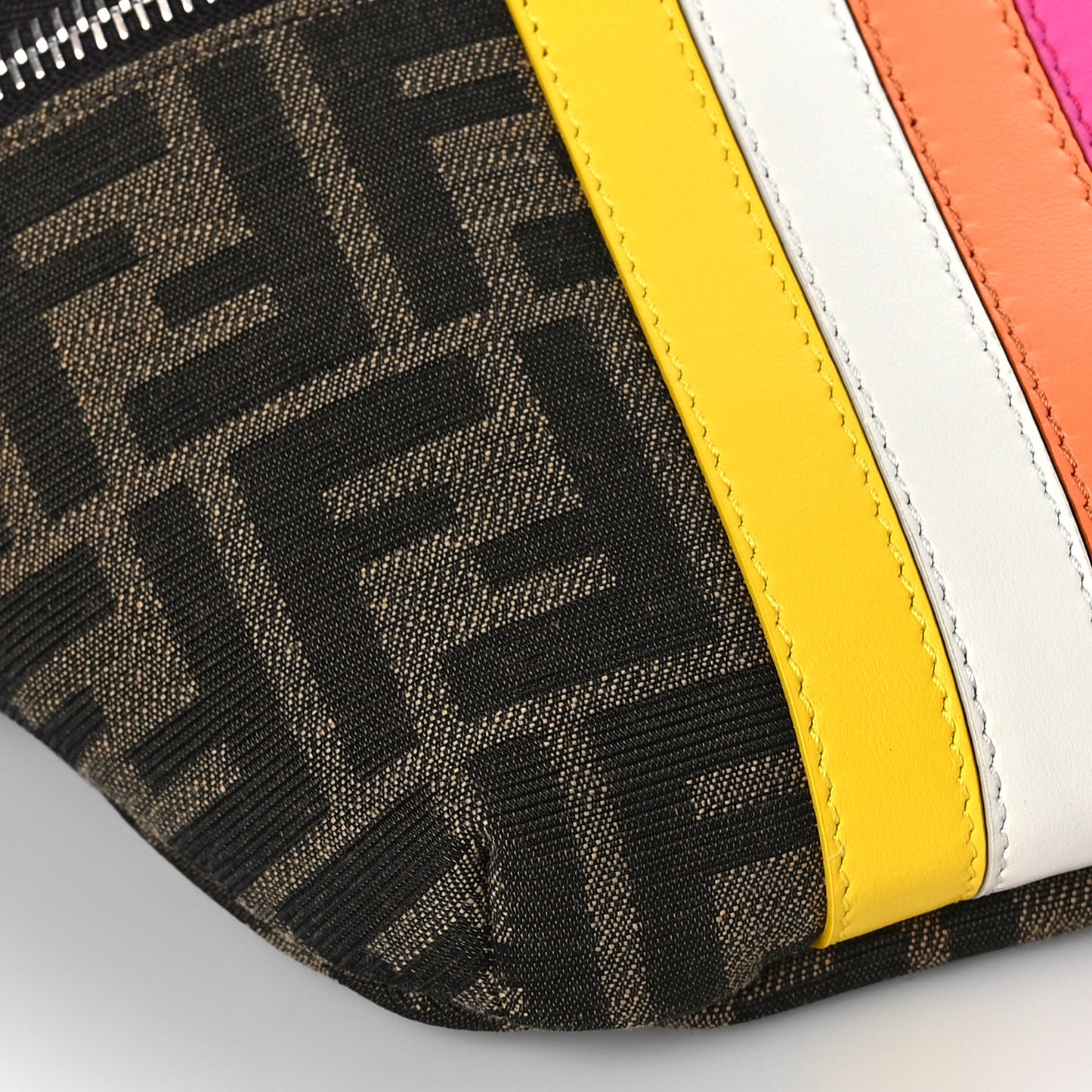 Fabric Jacquard FF Kids Belt Bag Tobacco Multicolor