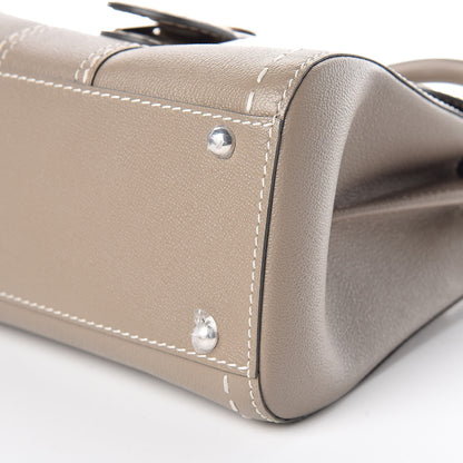Delvaux Grained Rodeo Calfskin Surpique Mini Brillant Satchel Tourterelle Ivory 6 of 10