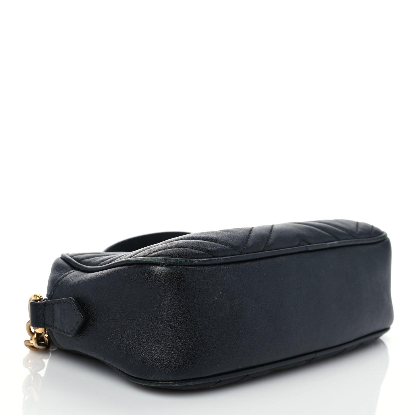 Calfskin Matelasse Small GG Marmont Chain Shoulder Bag Black