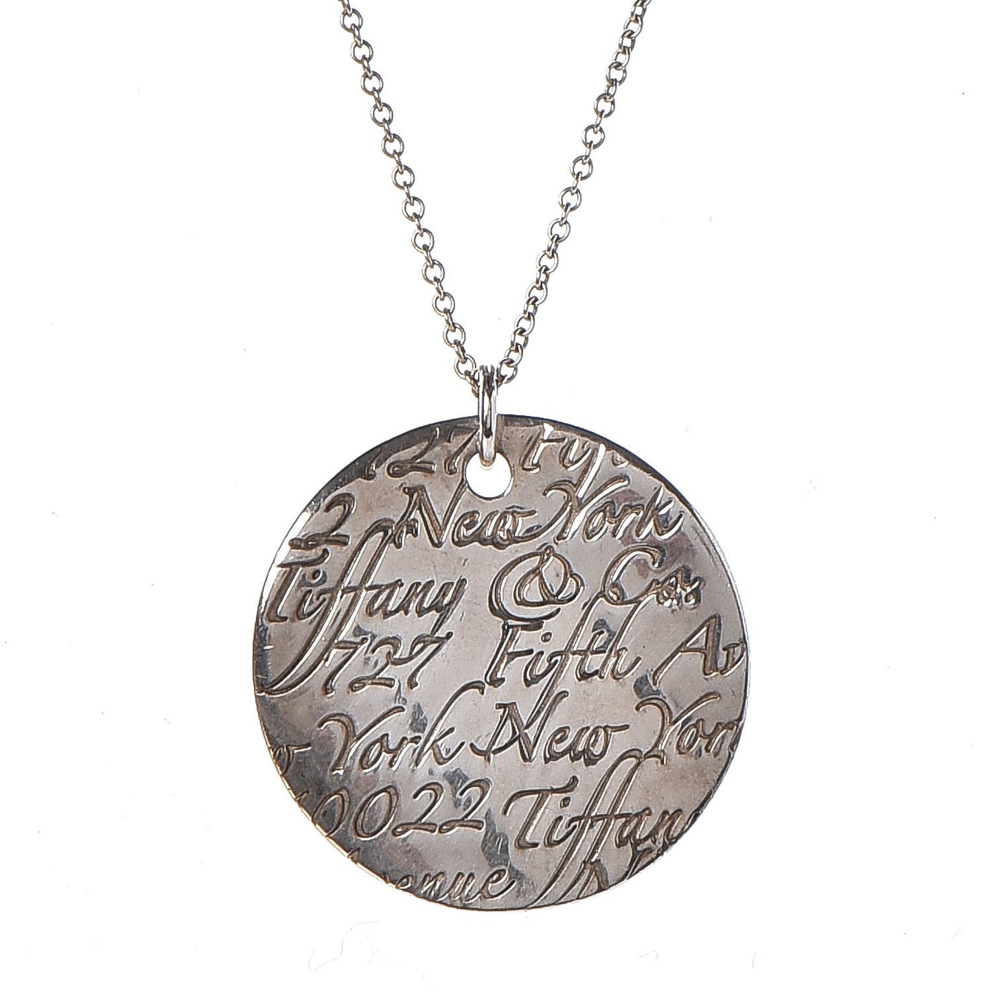 Sterling Silver Notes Round Pendant Necklace