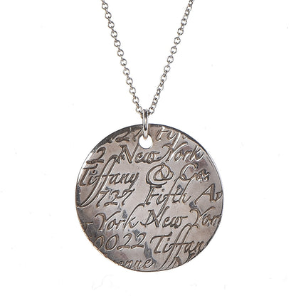 Tiffany Sterling Silver Notes Round Pendant Necklace 4 of 8