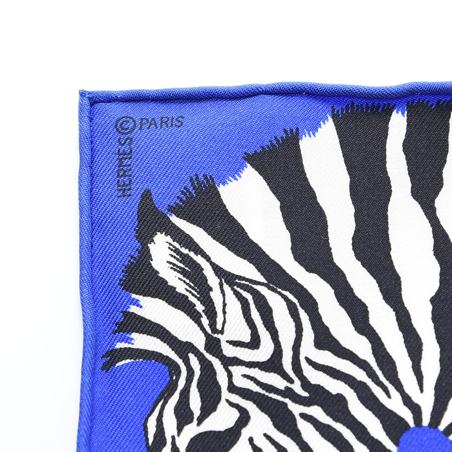 Silk Zebra Pegasus Nano Scarf 20 Bleu Vif Jaune White