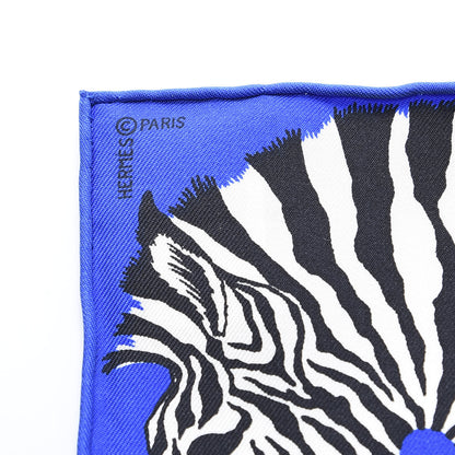 Hermes Silk Zebra Pegasus Nano Scarf 20 Bleu Vif Jaune White 4 of 4