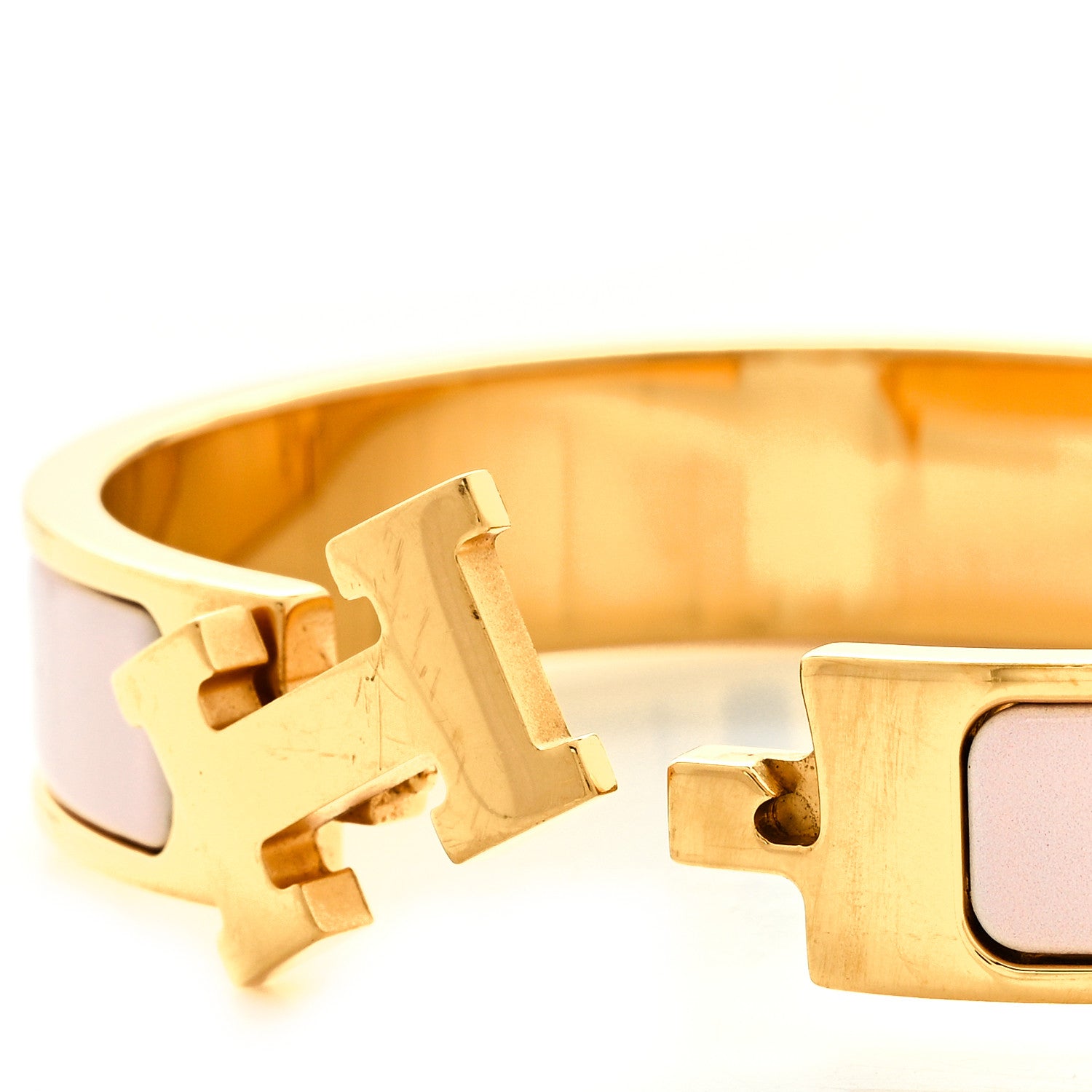 Hermes Enamel Narrow Clic Clac H Bracelet GM Rose Candeur 5 of 6