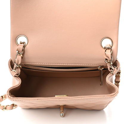 Chanel Lambskin Quilted Mini Square Flap Beige 5 of 11