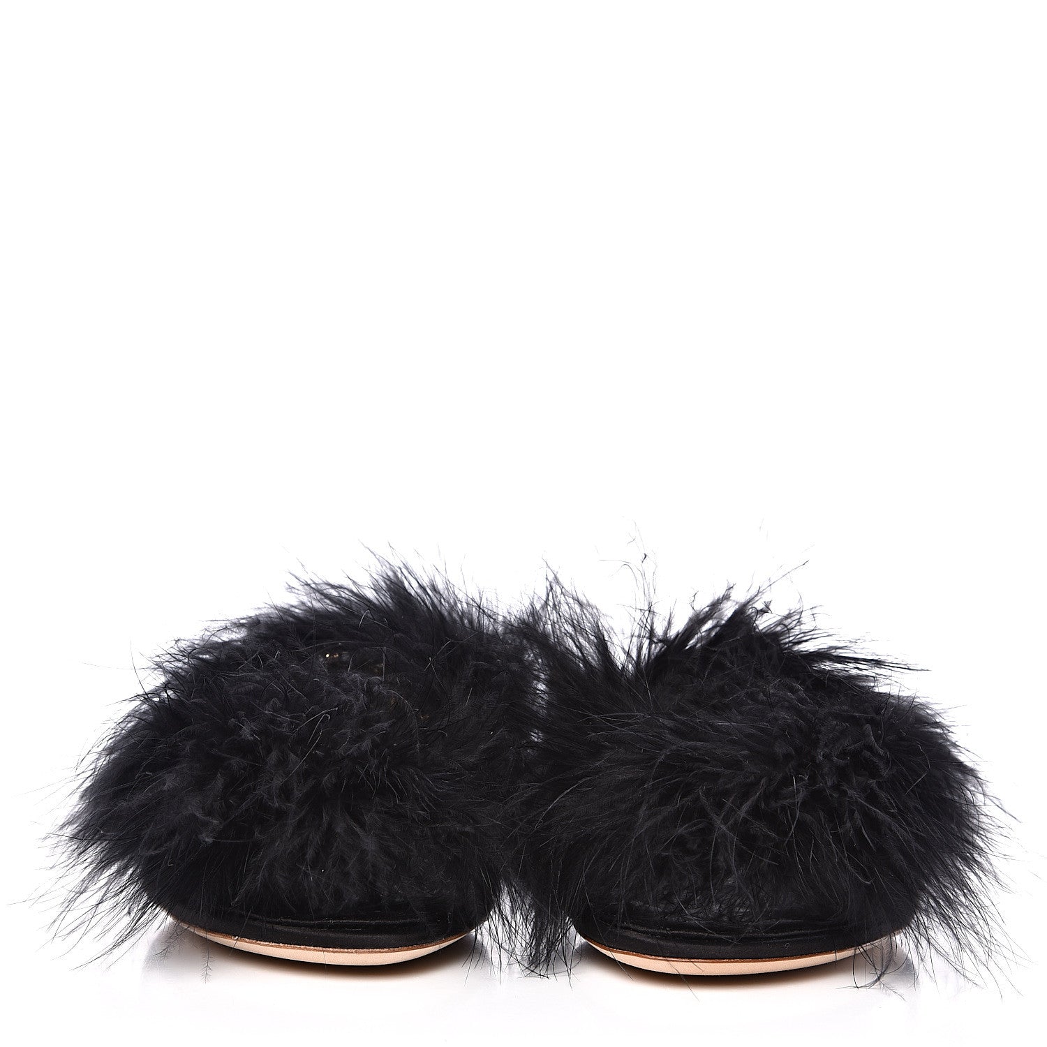 Louis Vuitton Fur Crystal LV Marilyn Flat Mule 38 Black 2 of 9