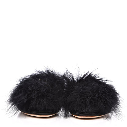 Louis Vuitton Fur Crystal LV Marilyn Flat Mule 38 Black 2 of 9