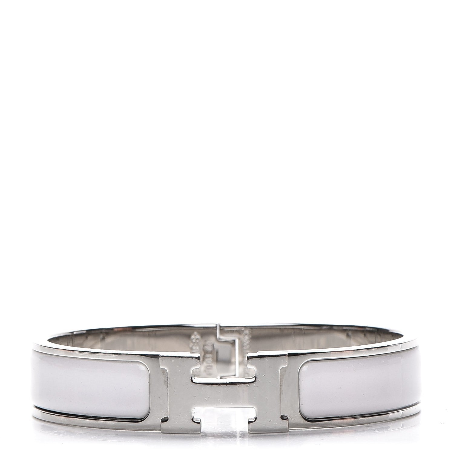 Hermes Enamel Narrow Clic Clac H Bracelet PM White 1 of 5